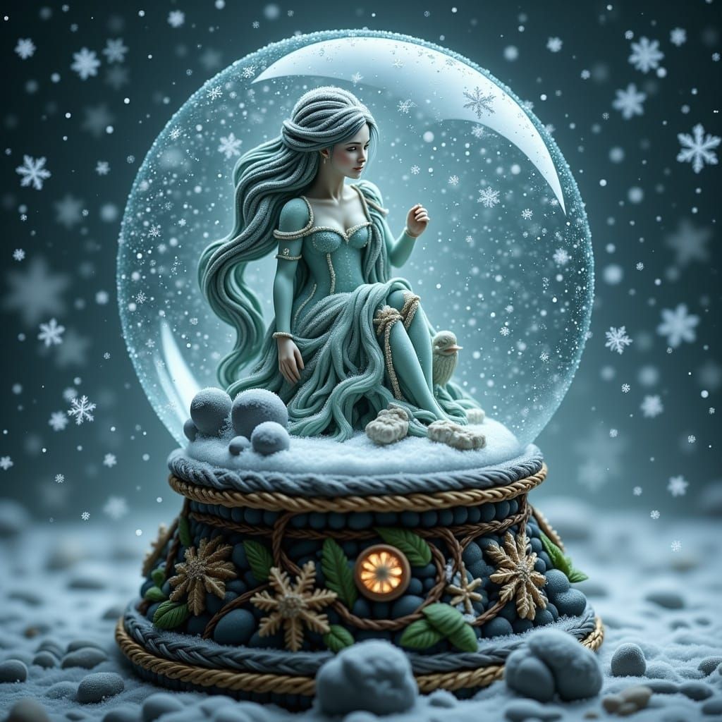 Ornate Snow Globe with Unsettling Ice Castle