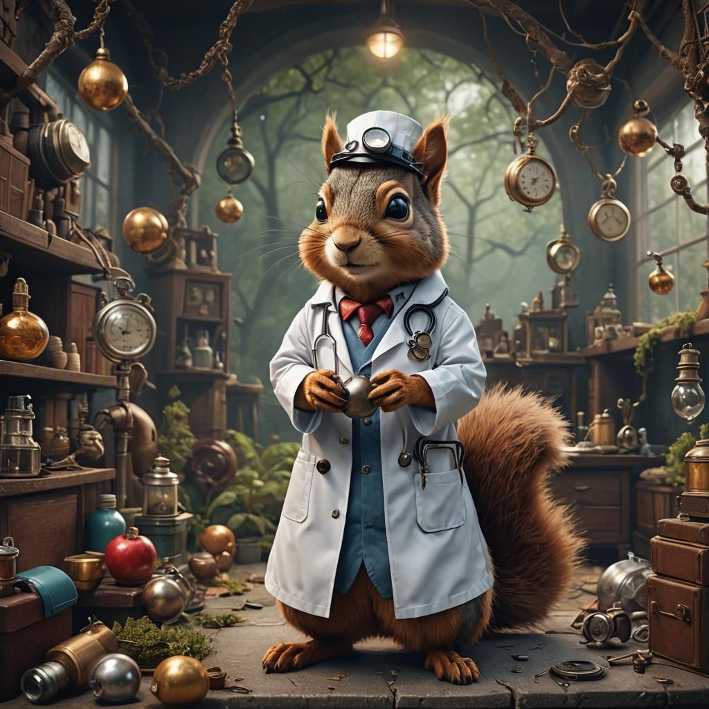 Squirrel Doctor: Detailed Fantasy Concept Art