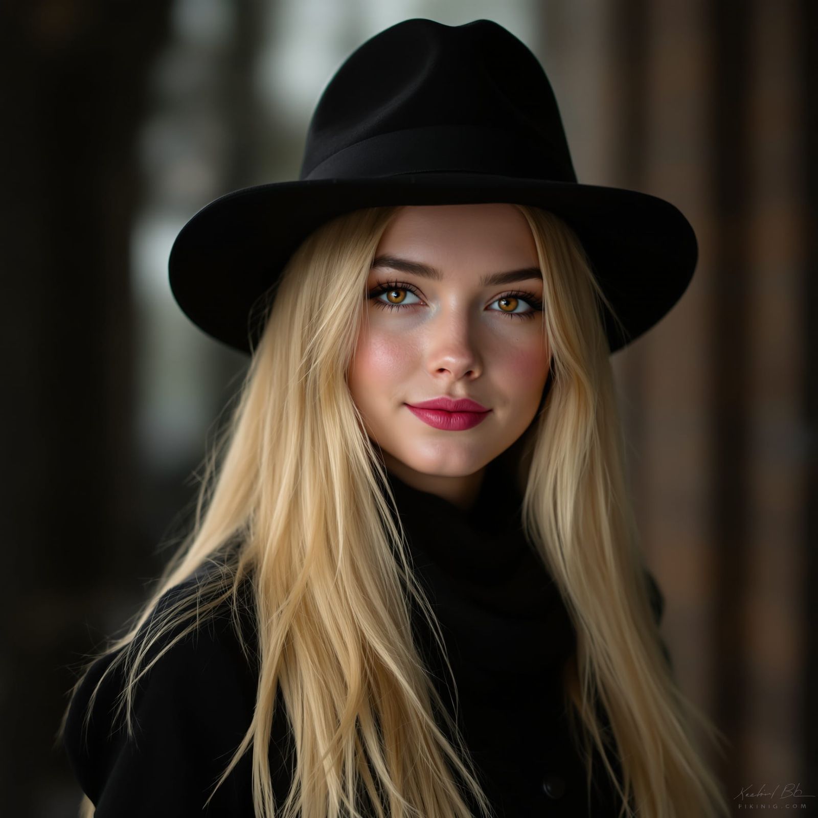 Hyperrealistic Blonde Woman in Scarecrow Fashion