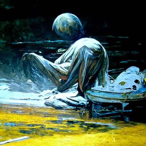 Melancholy Oil Painting in James Gurney Style