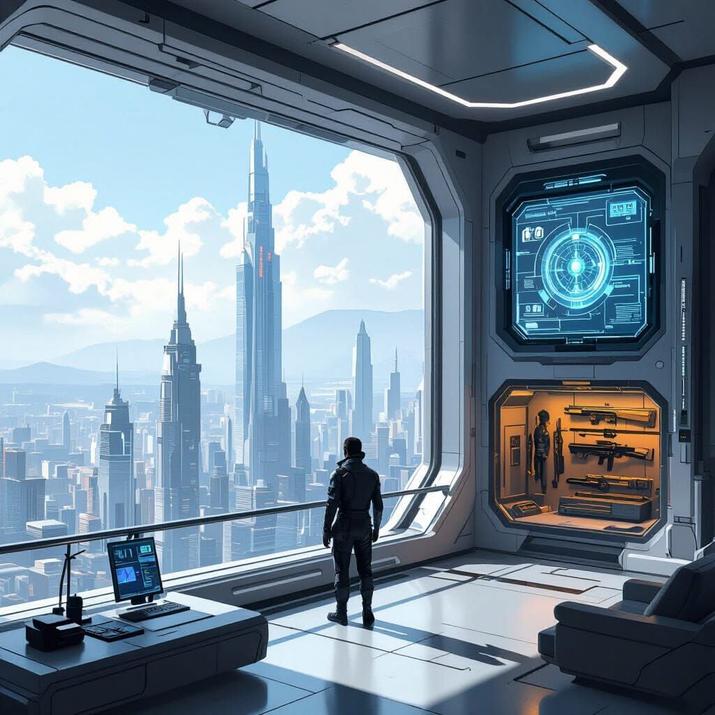 Futuristic Penthouse Apartment in Metropolis Concept Art