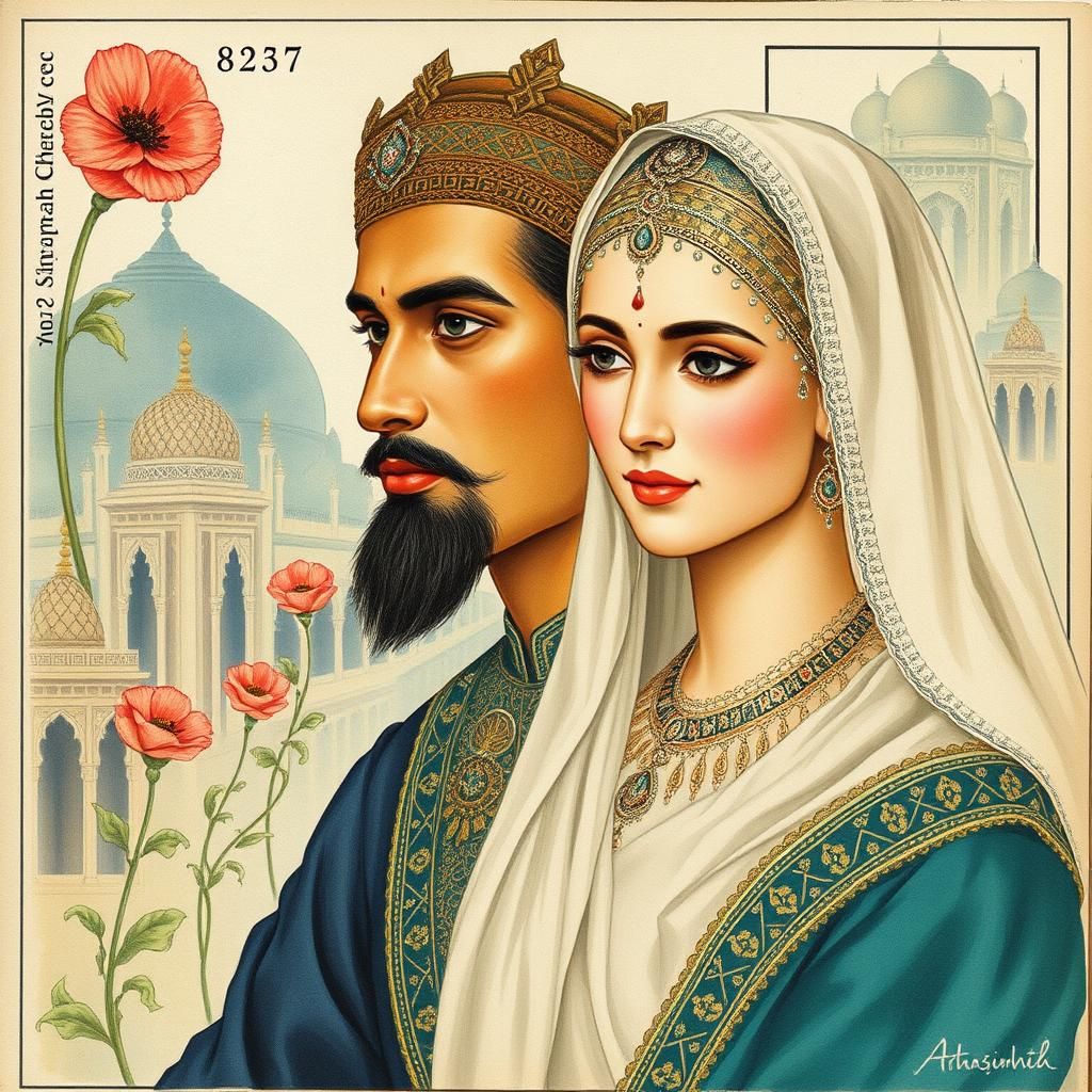 art inspired by Abdur Rahman Chughtai, Mughal-influenced Reg...