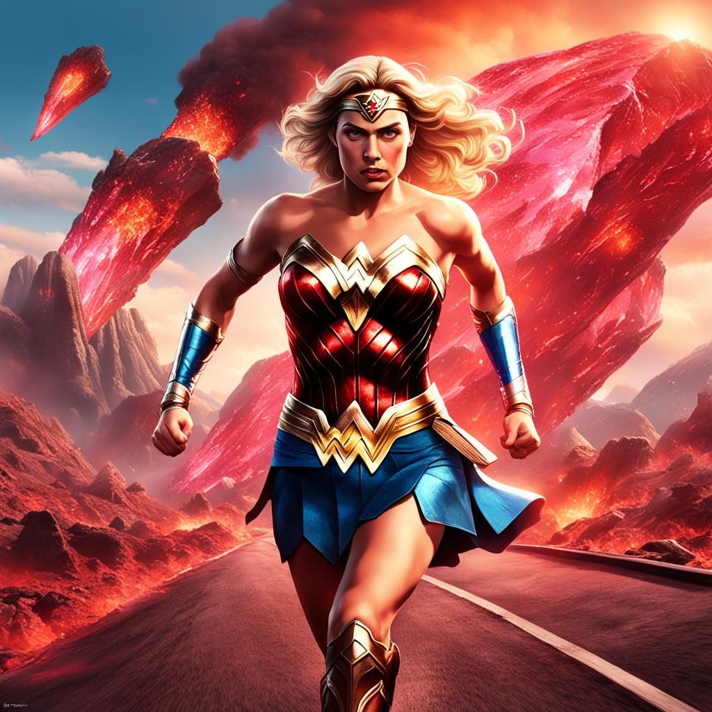 Wonder Woman Runs Lava Marathon with Crystal