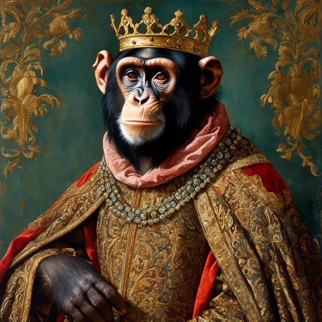Chimpanzee King: Medieval Portrait