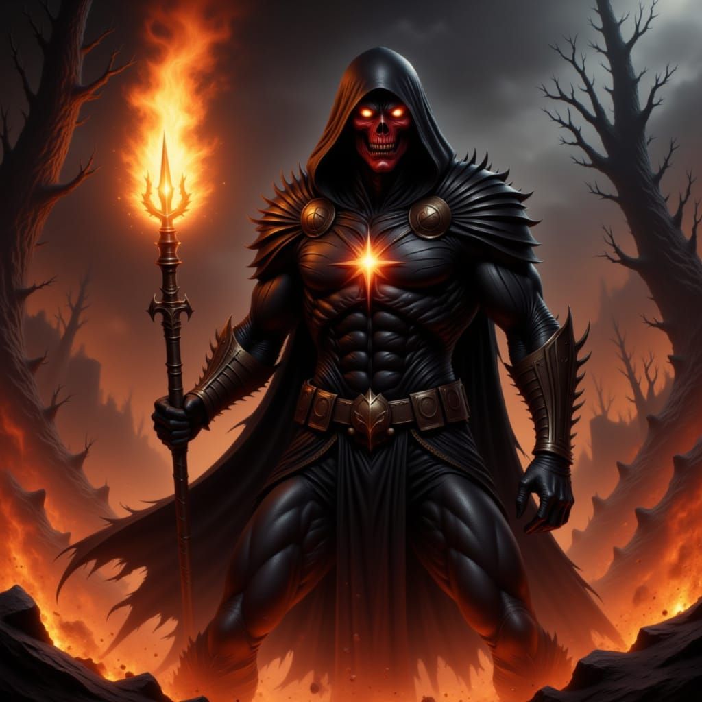 Shadow Ghoul Pyromancer Wielding Flame Magic