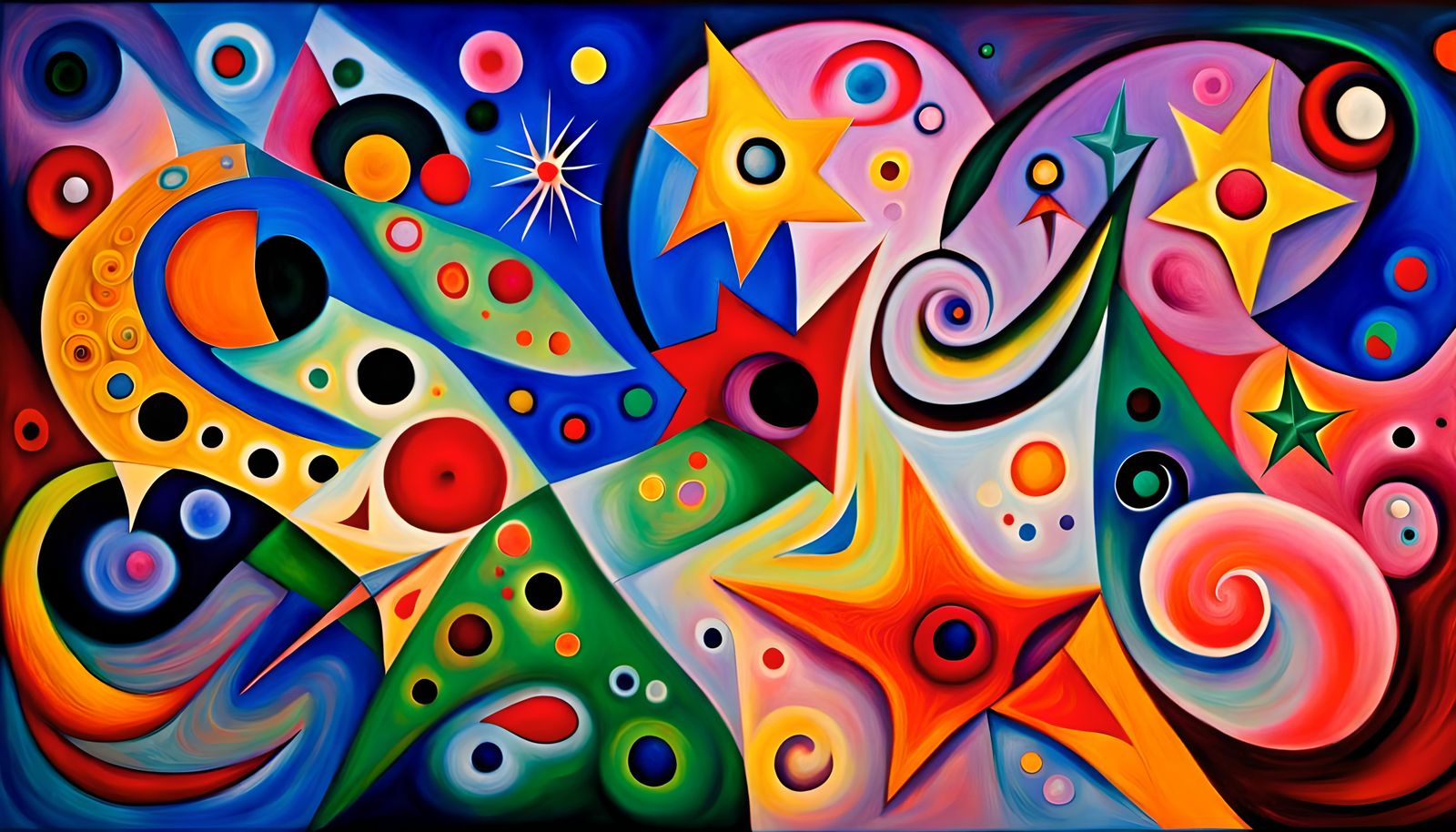 Abstract Star Beings in Iridescent Maelstrom