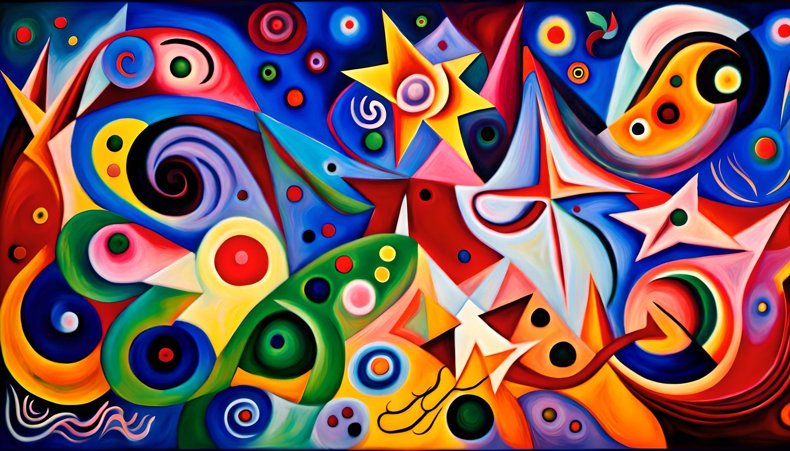 Abstract Maelstrom of Stars in Impasto Oil Style