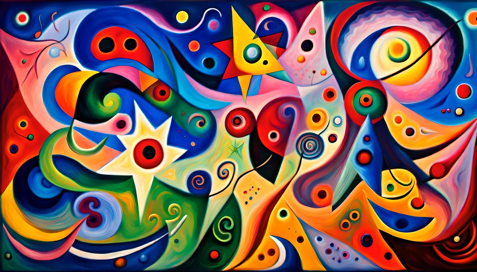 Abstract Star-Beings in Impasto Oil Painting Style