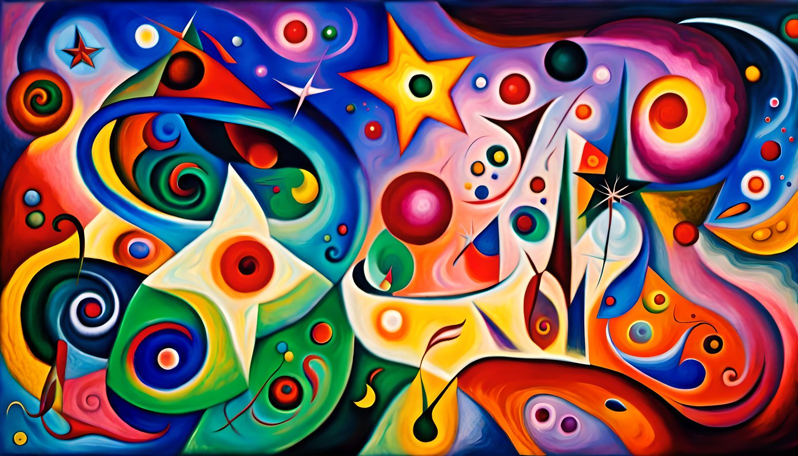 Abstract Star Cluster in Impasto Oil Style