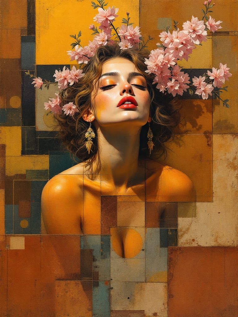 Abstract Pin-Up Fusion with Geometric Garden