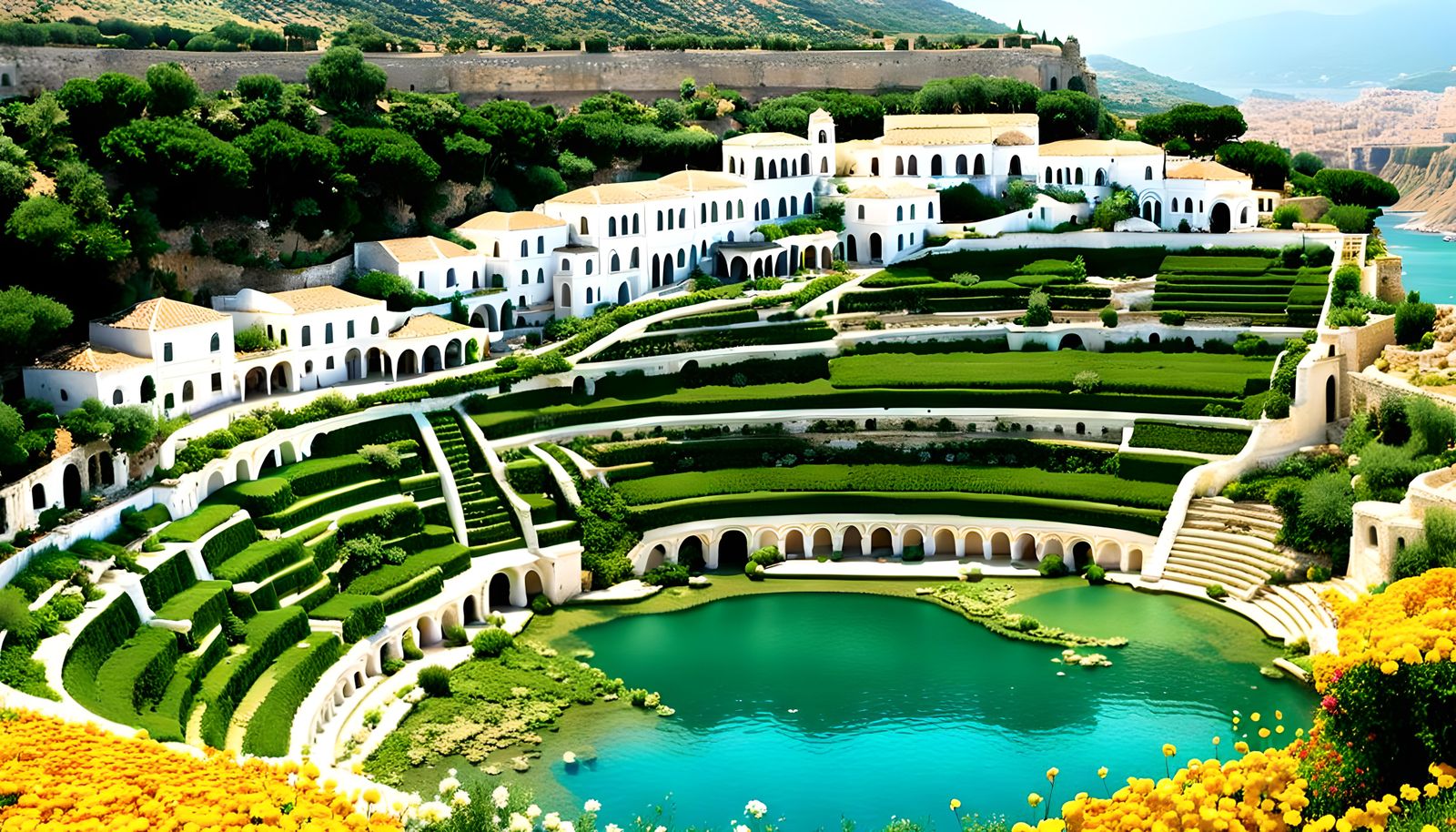 Greco-Roman Hillside Eco-Village by the Sea