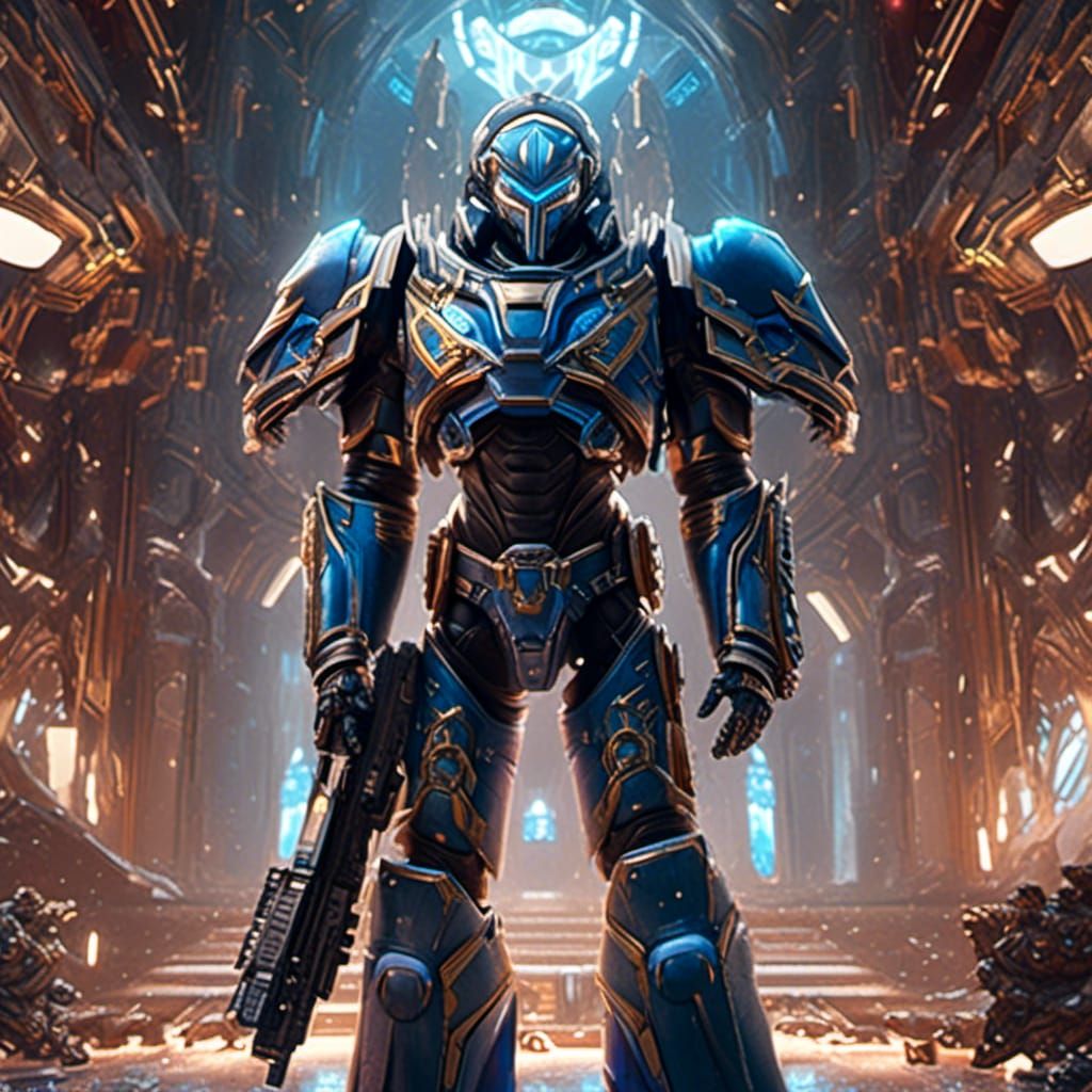 Majestic Figure in Imperial Chamber with Volumetric Light