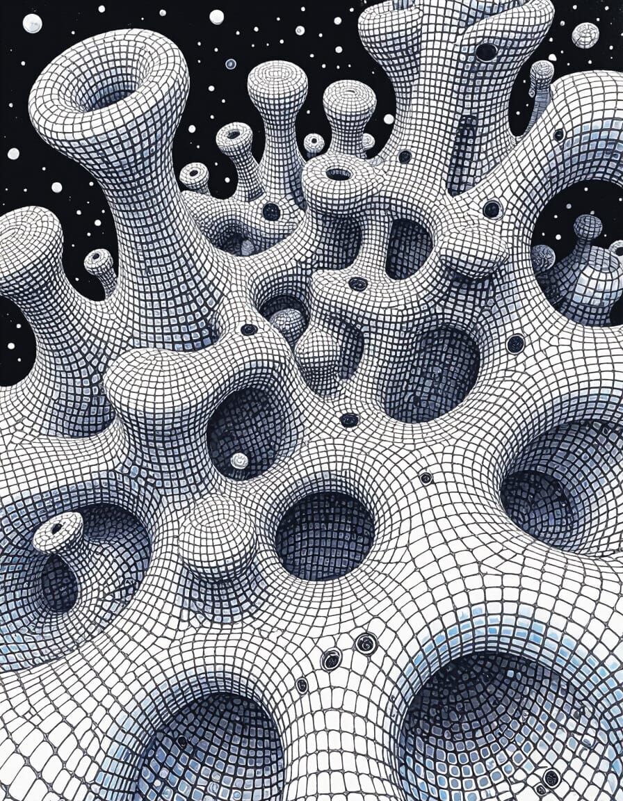 Artitechtural Negativespace Luminodoodleblend Structures wit...