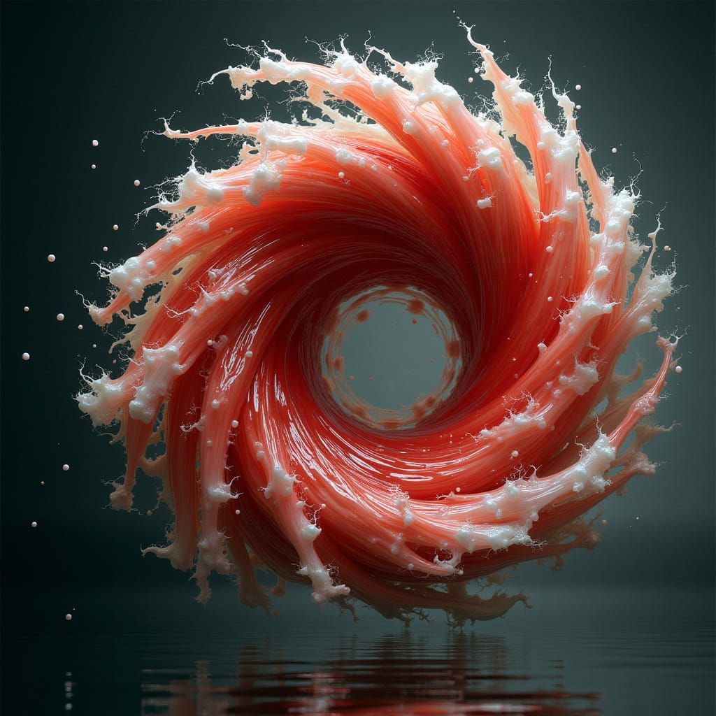 Abstract Vortex of Reds and Crimson Hues