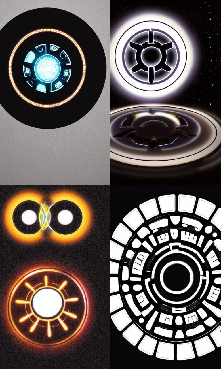 Arc Reactor on Black Background Digital Art