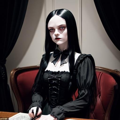 Wednesday Addams in the Addams Family Mansion