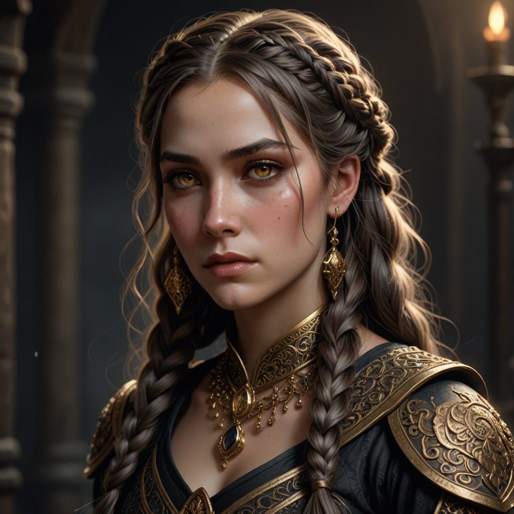 Regal Beauty in Medieval Fantasy Attire