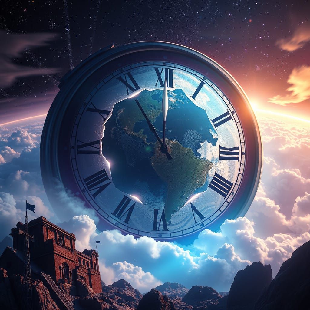 Ethereal Earthscape with Shattered Time