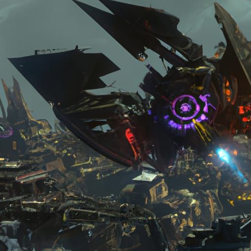 Detailed Spaceship War Concept Art in 8k