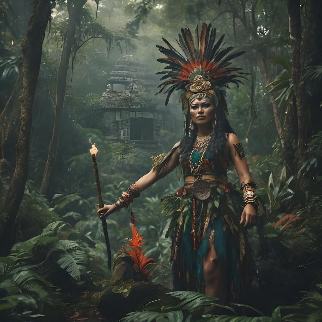 Mayan Sacrifice Ceremony at Volcano Crater