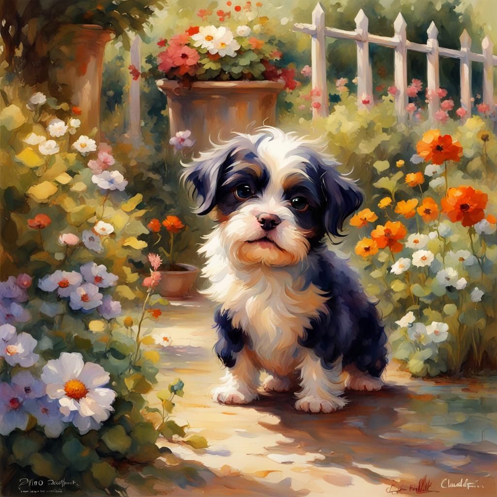 chibi adorable poo in a garden : "smelly,flies attracted" : Impressionism movement : extreme detail : intricate motifs :...