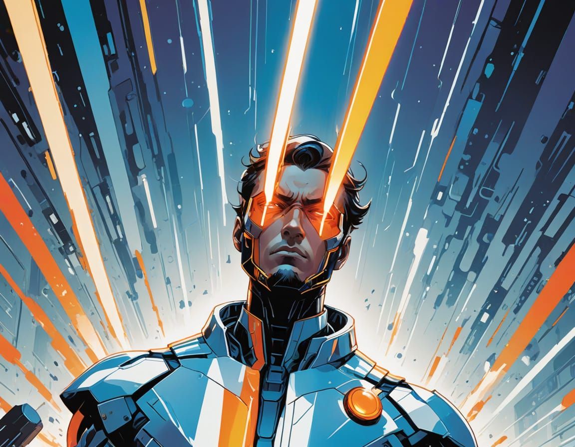 Graphic Novel Exclamation Mark in Futuristic Aesthetic