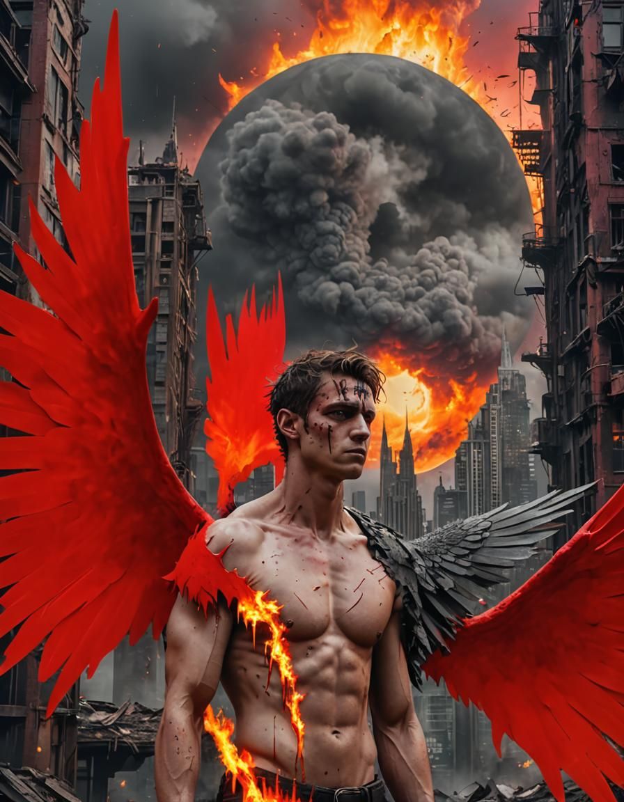 Zephyrus, God of Dawn, in Surreal Metalscape