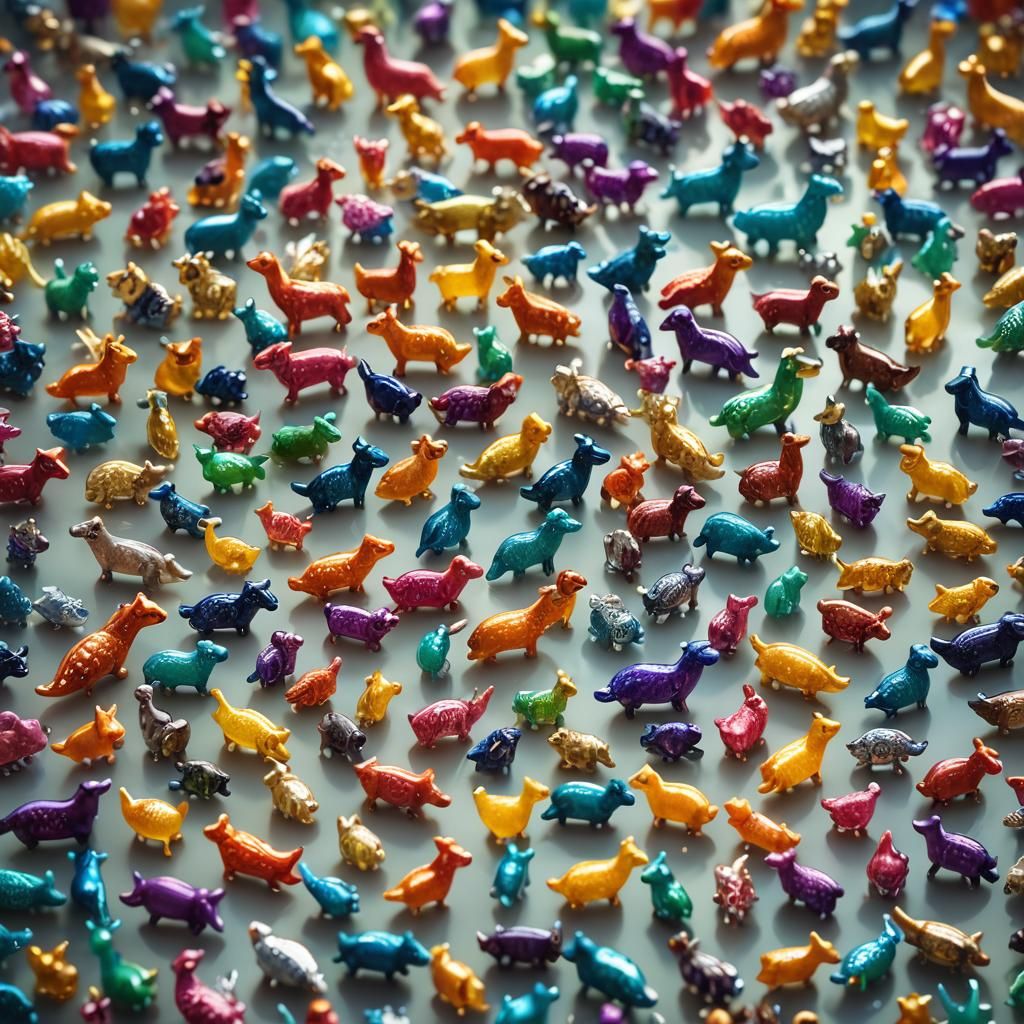 Colorful Glass Animal Figurines in Art Nouveau Style