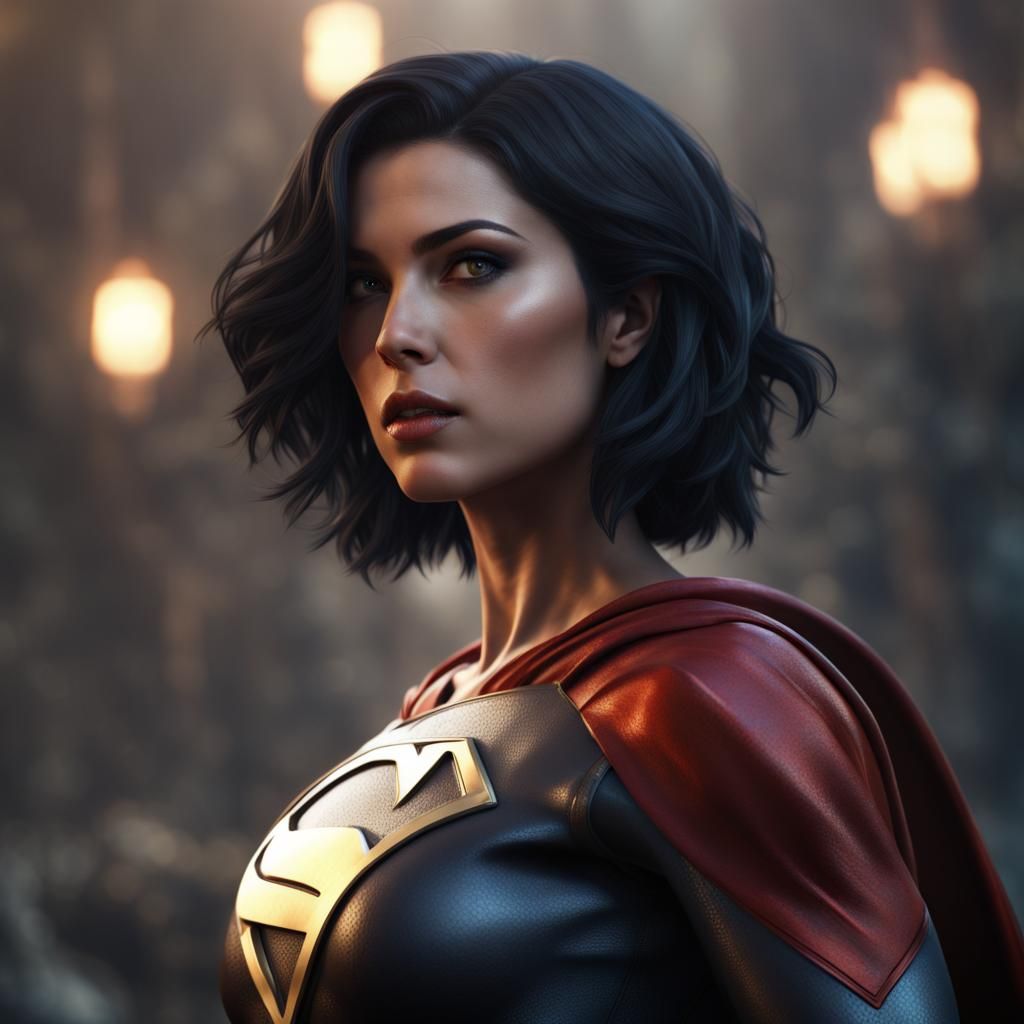 Detailed Matte Painting of Superwoman