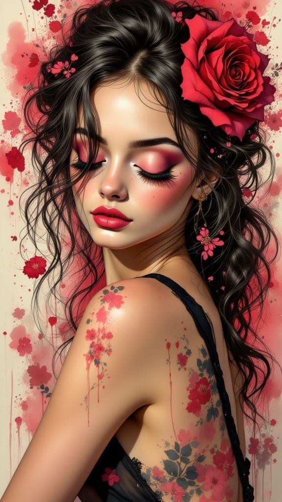 Beautiful Graffiti Artist Posed as Pin-Up