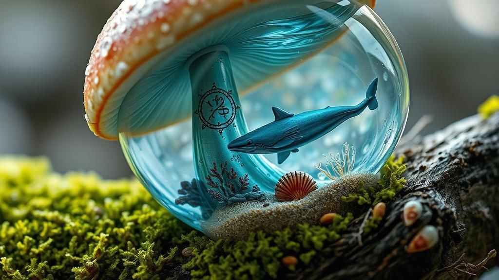 Crystal Mushrooms with Underwater Kingdom