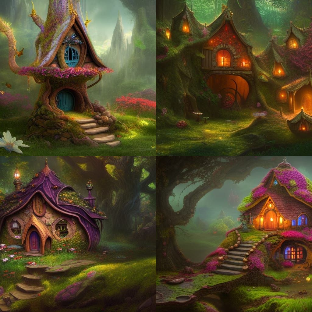 Fantastical Fairy House in Detailed Matte Painting