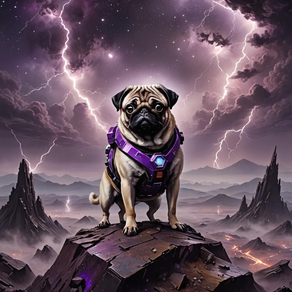 Pug on Alien Planet Spaceship Wreck in Unreal Engine 5
