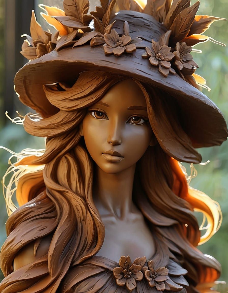 Ancient Clay Statue in Earthy Brown Ochre