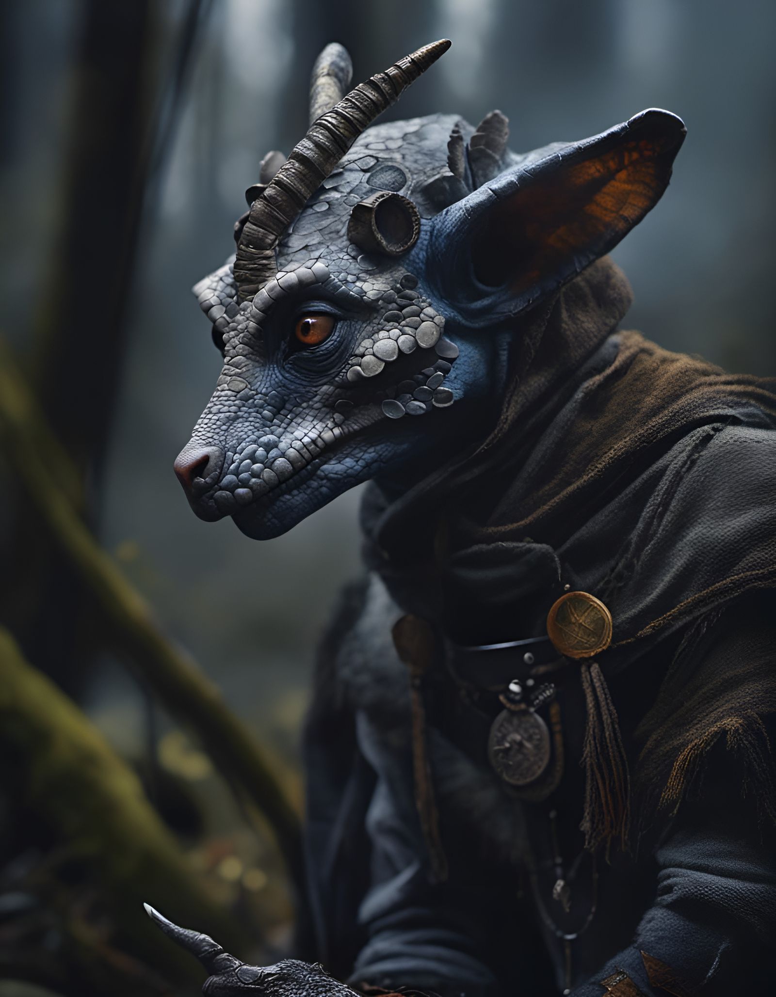 Fantasy Kobold Shaman in Brian Froud Style