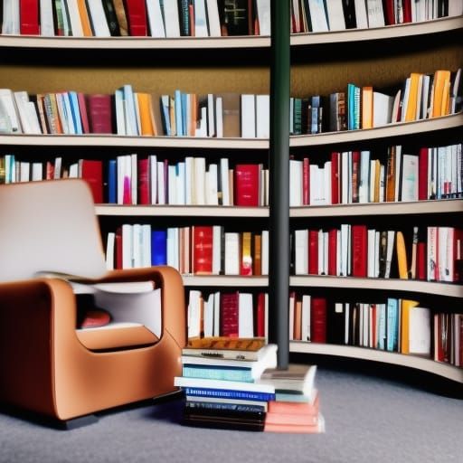 Cozy Small Library with Warm Lighting