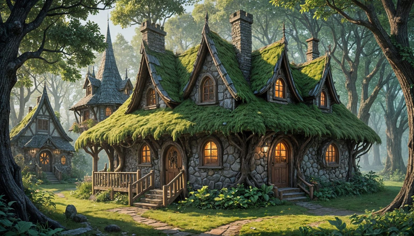 Ethereal Elven Cottage in Enchanted Forest