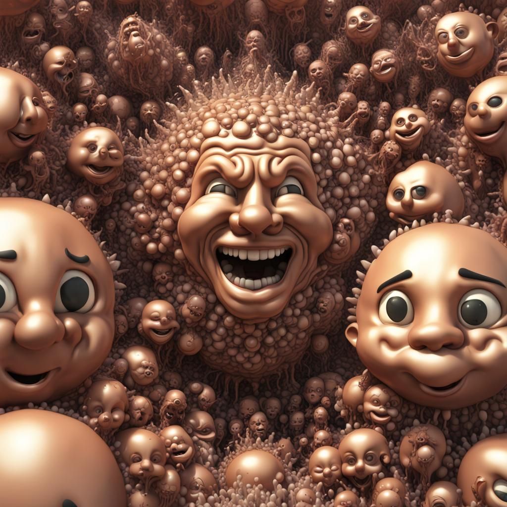 Cartoon Comic 'HA HA HA' Repeated, Detailed Matte Painting