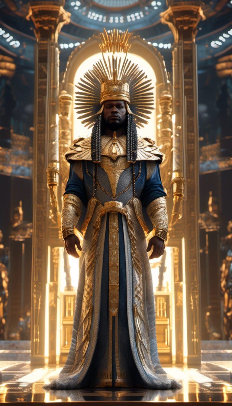 Majestic African American Emperor in Hyperreal Detail