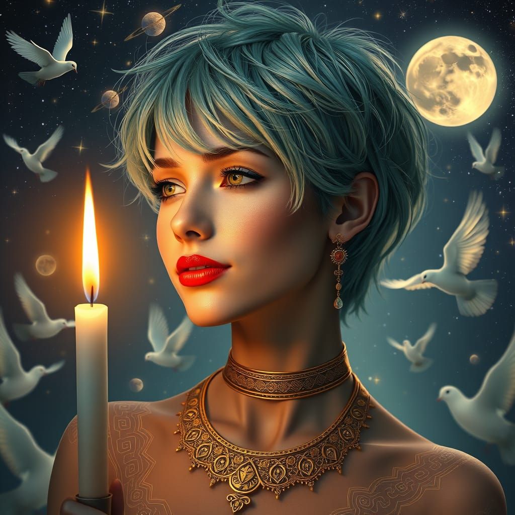 Ethereal Goddess in Cosmic Harmony