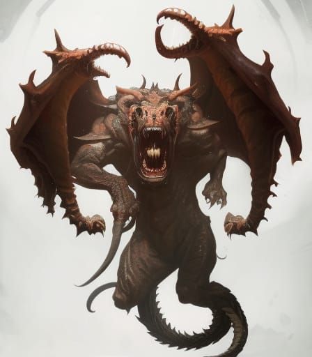 Snarling Chimera: Dark Fantasy Concept Art
