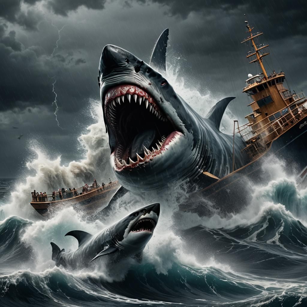 Megalodon Attacks Cruise Ship in Stormy Ocean