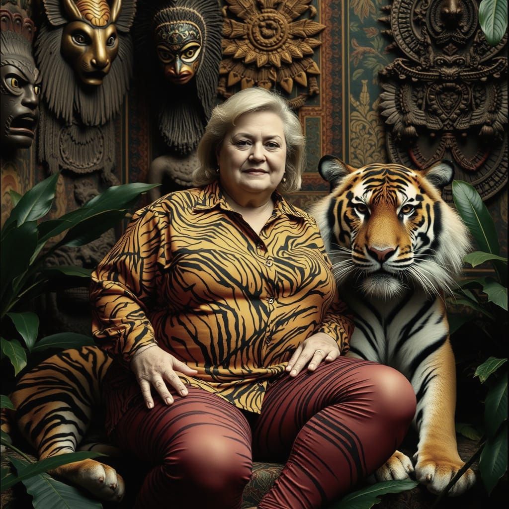 Luxurious Jungle Encounter: Tiger's Mistress in Decadent Spl...