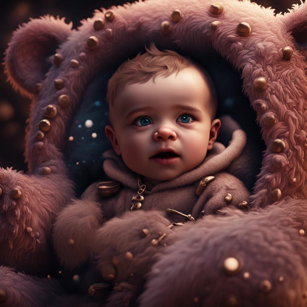 Baby in Teddy Bear Costume: Fantasy Concept Art