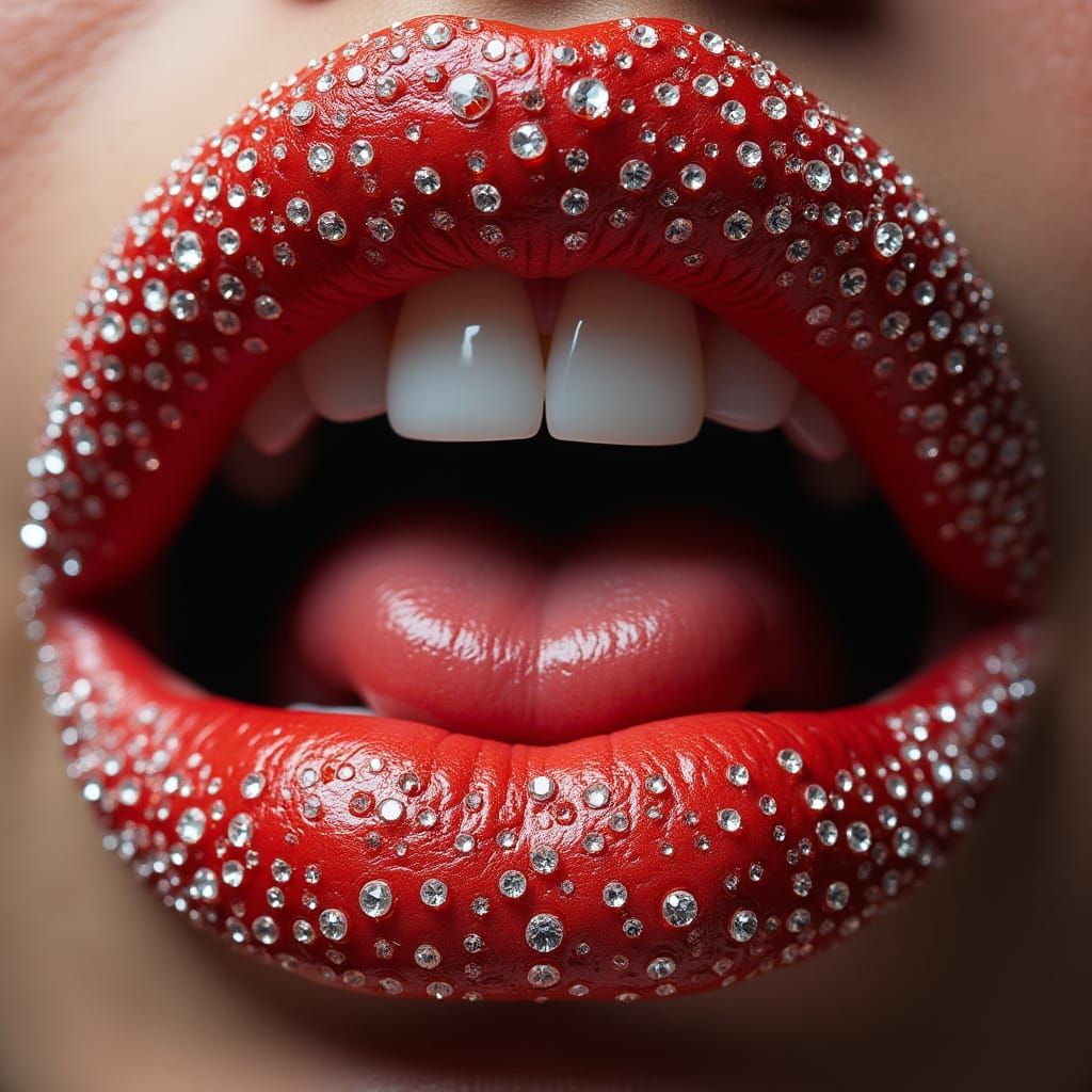 Luscious Lips in Rhinestones and Diamonds