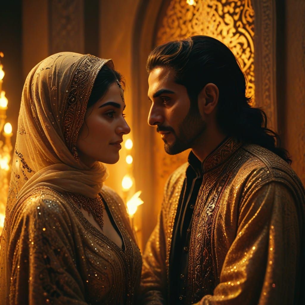 Iranian Couple's Ghostly Encounter: Cinematic Still