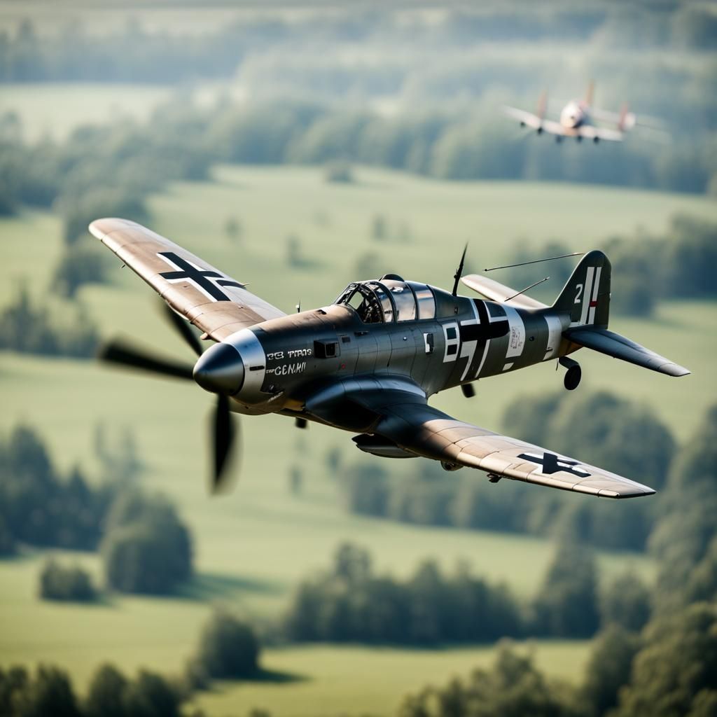 Messerschmitt Bf 109 E4 in Flight Over Germany