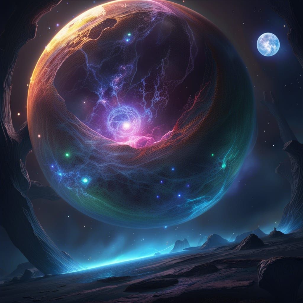 Magical Moons with Energy in Dark Fantasy Style