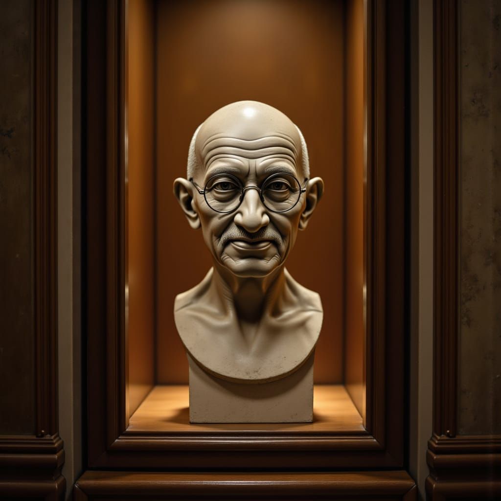 Marble Bust of Mahatma Gandhi at Smithsonian