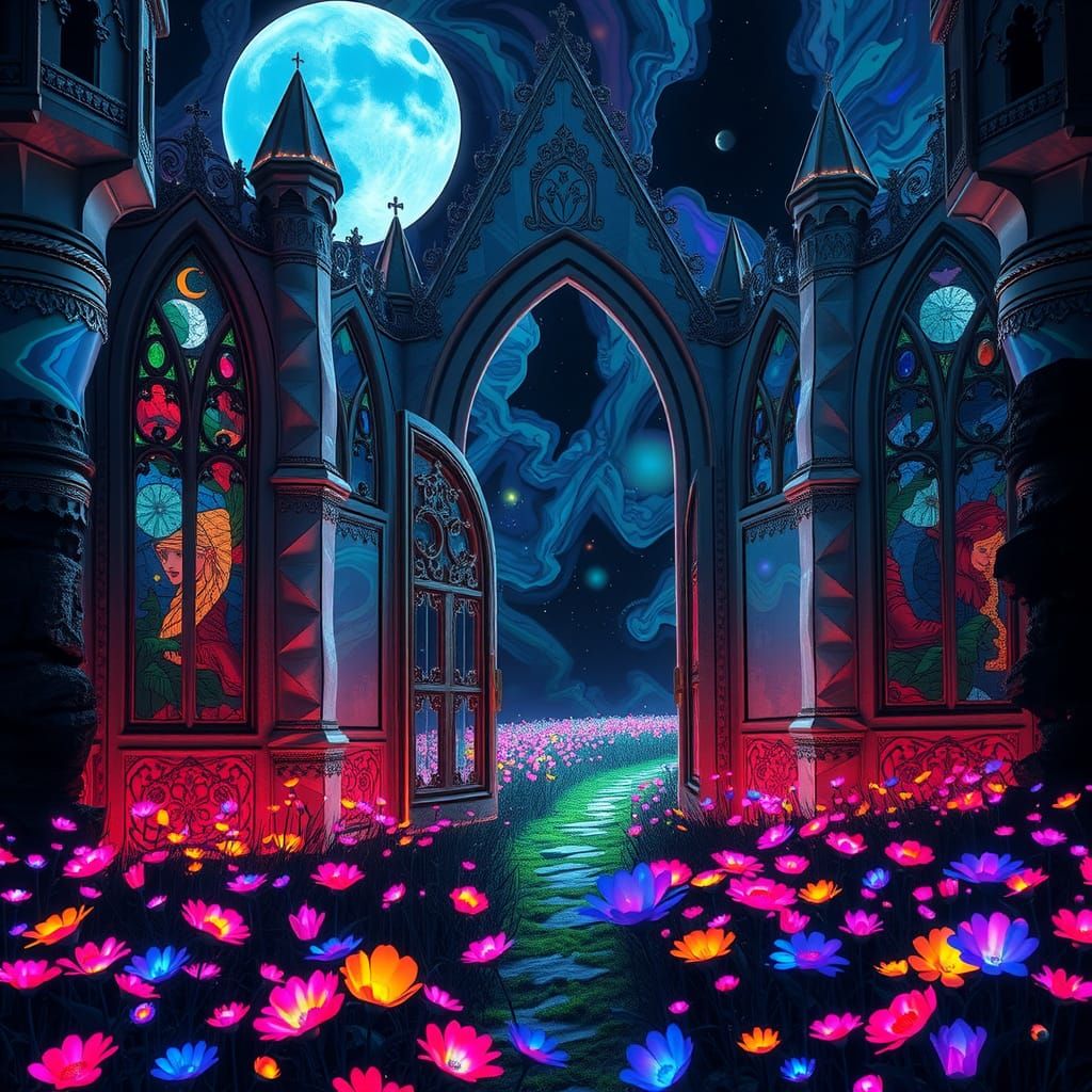 Crystalline Castle Opens onto Psychedelic Meadow